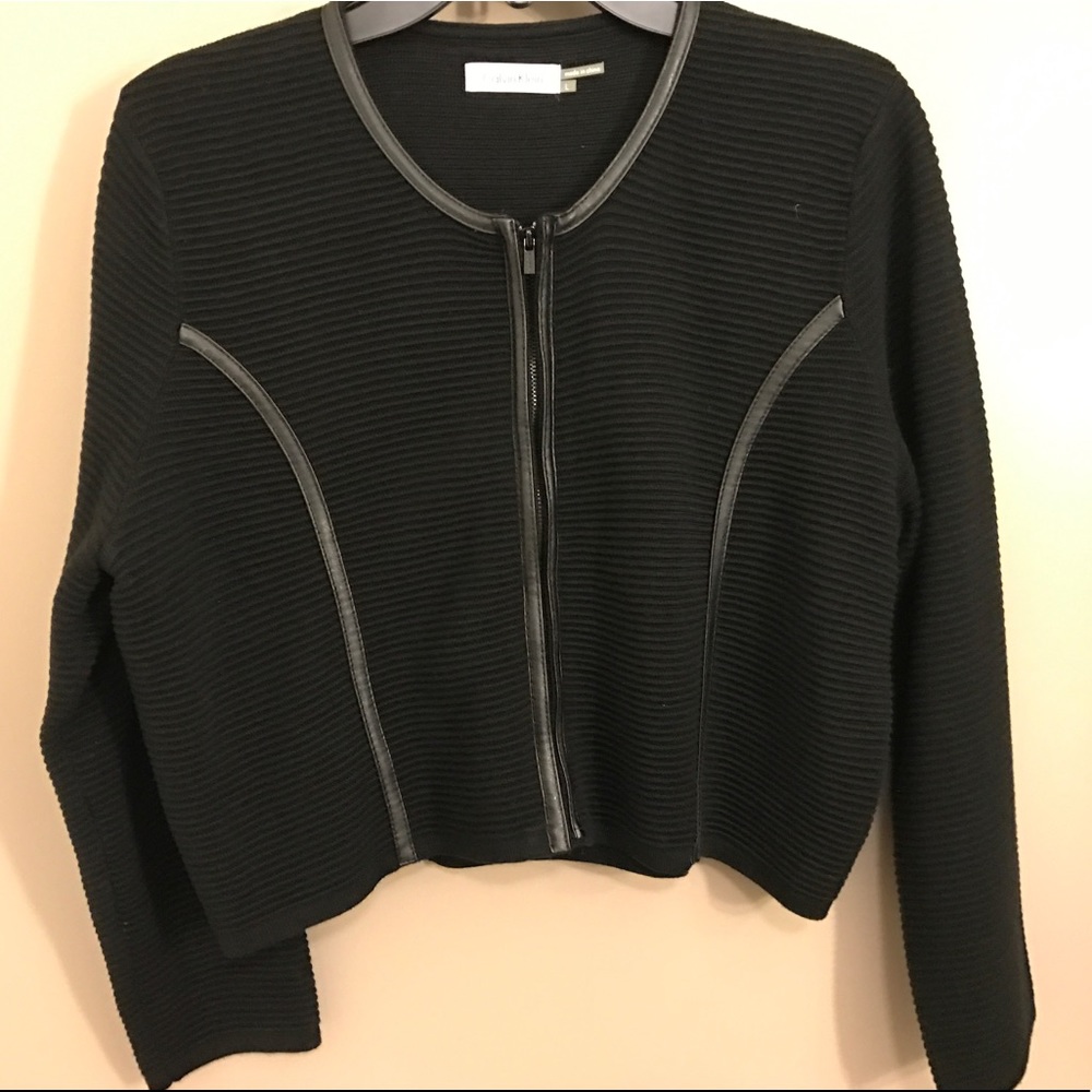 NEW Calvin Klein Shrug Leather Piping